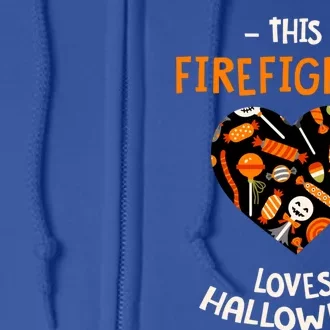 This Firefighter Loves Halloween Fire Scary Fire Marshal Gift Full Zip Hoodie