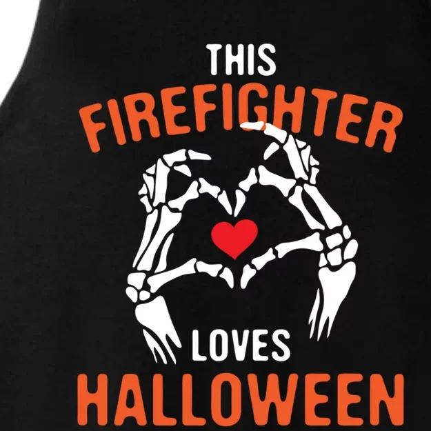 This Firefighter Loves Halloween Fire Scary Fire Marshal Meaningful Gift Ladies Tri-Blend Wicking Tank