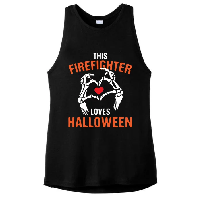 This Firefighter Loves Halloween Fire Scary Fire Marshal Meaningful Gift Ladies Tri-Blend Wicking Tank