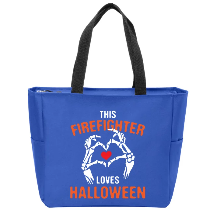 This Firefighter Loves Halloween Fire Scary Fire Marshal Meaningful Gift Zip Tote Bag