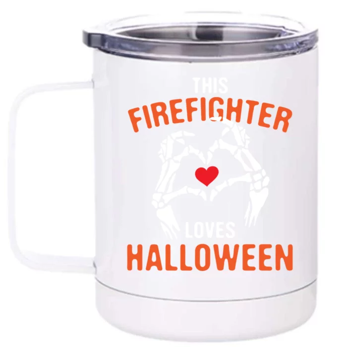 This Firefighter Loves Halloween Fire Scary Fire Marshal Meaningful Gift Front & Back 12oz Stainless Steel Tumbler Cup