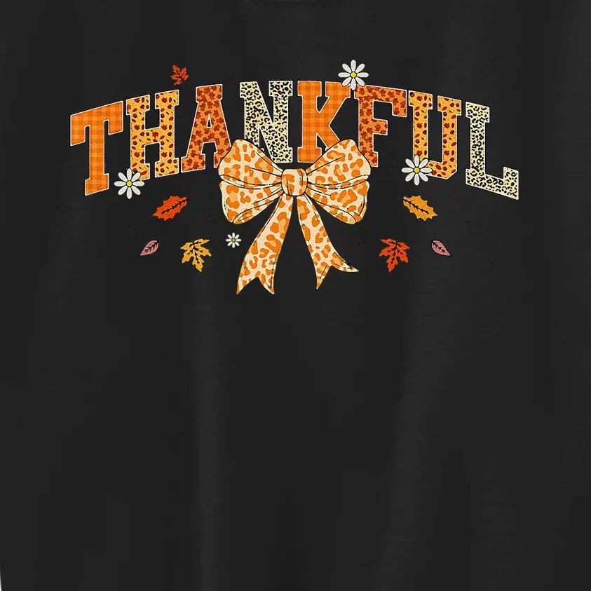 Thankful Fall Leaves Thanksgiving Autumn Gratitude Kids Sweatshirt