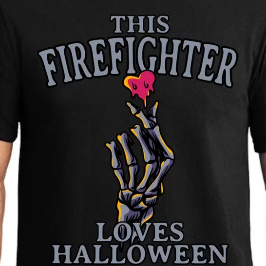 This Firefighter Loves Halloween Fire Scary Fire Marshal Cool Gift Pajama Set