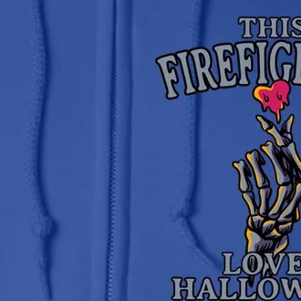 This Firefighter Loves Halloween Fire Scary Fire Marshal Cool Gift Full Zip Hoodie