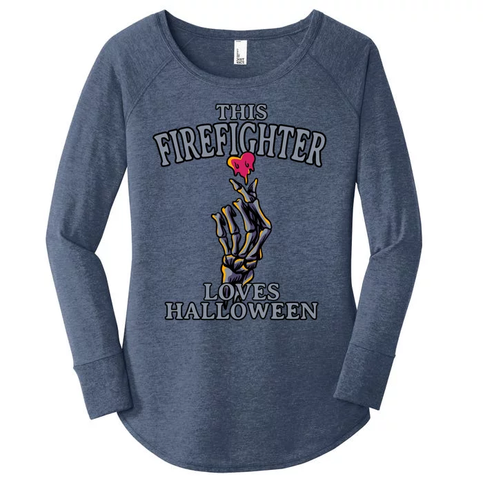 This Firefighter Loves Halloween Fire Scary Fire Marshal Cool Gift Women's Perfect Tri Tunic Long Sleeve Shirt