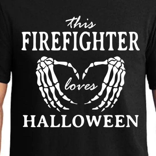 This Firefighter Loves Halloween Fire Scary Fire Marshal Gift Pajama Set