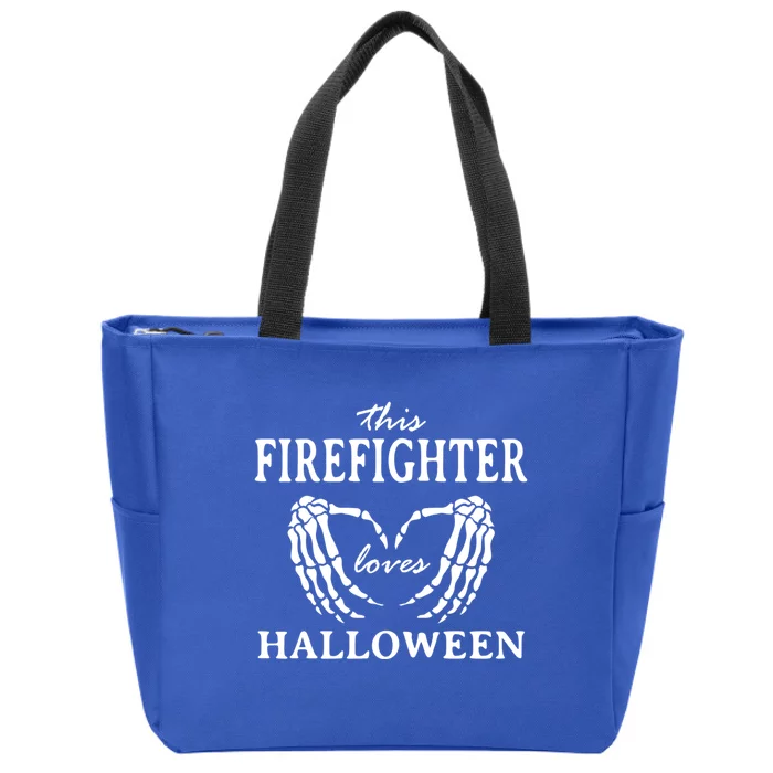 This Firefighter Loves Halloween Fire Scary Fire Marshal Gift Zip Tote Bag