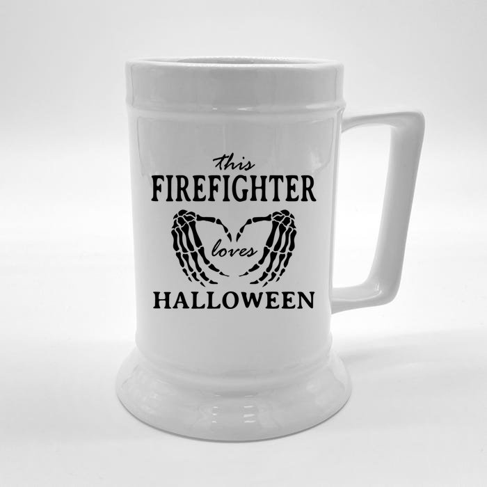 This Firefighter Loves Halloween Fire Scary Fire Marshal Gift Front & Back Beer Stein