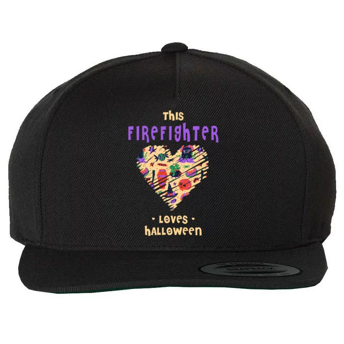 This Firefighter Loves Halloween Fire Witch Fire Marshal Funny Gift Wool Snapback Cap