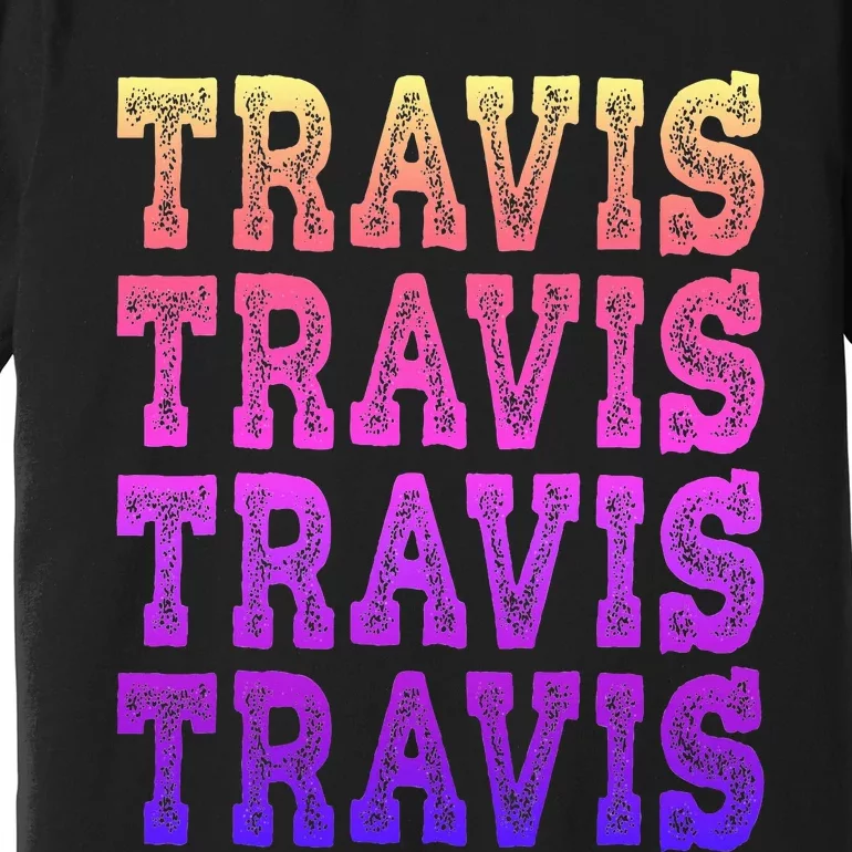 Travis First Last Family Name D Girl Baby Birth Day Premium T-Shirt