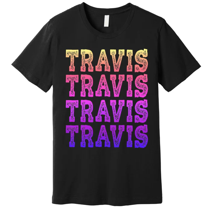 Travis First Last Family Name D Girl Baby Birth Day Premium T-Shirt