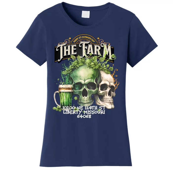 The Farm Liberty Missouri Bar Honkytonk Music St Pat Skull Women's T-Shirt