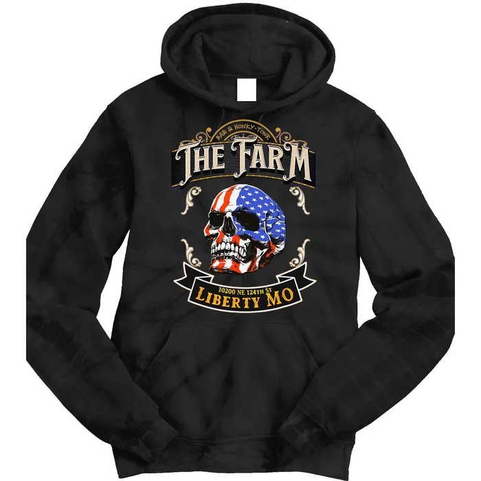 The Farm Liberty Missouri USA Bar Honkytonk American Skull Tie Dye Hoodie