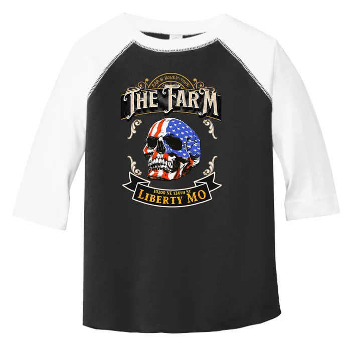 The Farm Liberty Missouri USA Bar Honkytonk American Skull Toddler Fine Jersey T-Shirt