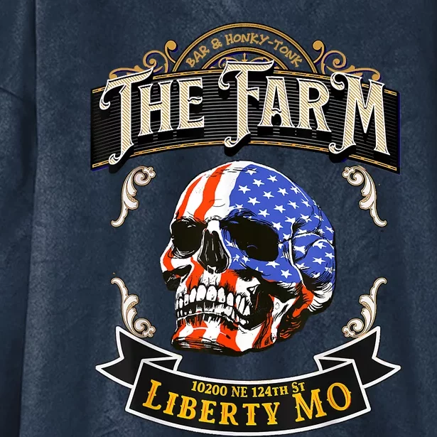 The Farm Liberty Missouri USA Bar Honkytonk American Skull Hooded Wearable Blanket