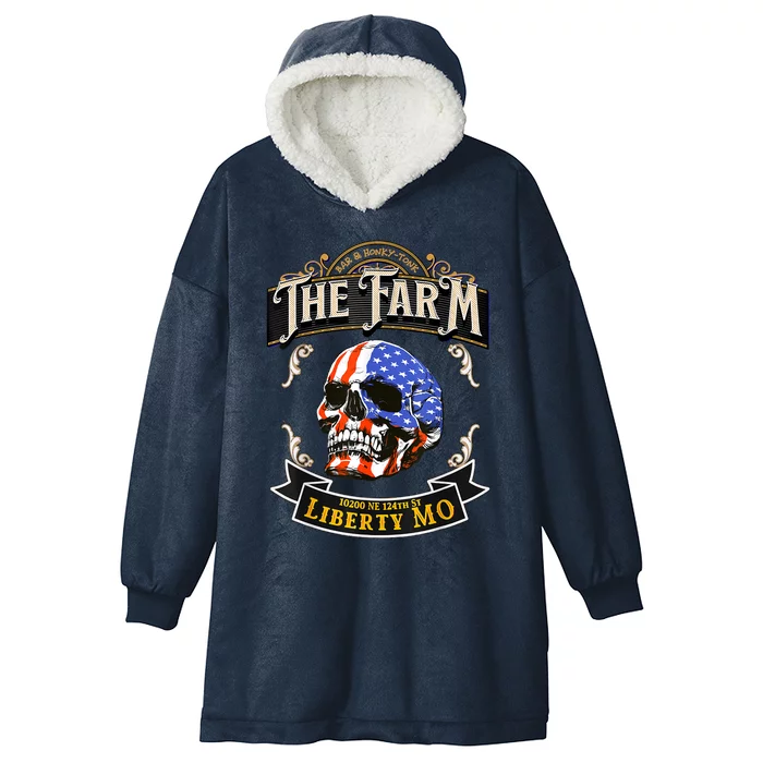 The Farm Liberty Missouri USA Bar Honkytonk American Skull Hooded Wearable Blanket