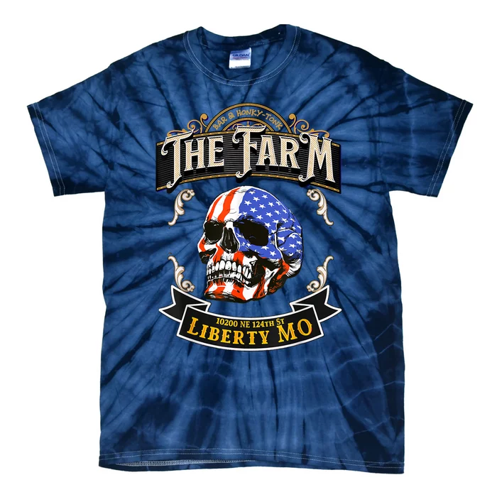 The Farm Liberty Missouri USA Bar Honkytonk American Skull Tie-Dye T-Shirt