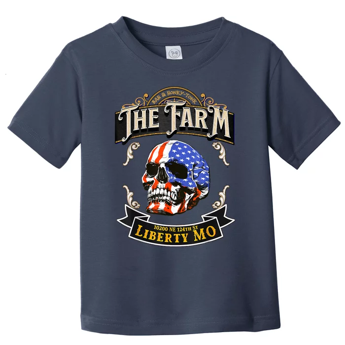 The Farm Liberty Missouri USA Bar Honkytonk American Skull Toddler T-Shirt