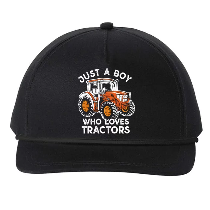 Truck Farm Lifestyle Just A Boy Who Loves Tractors Boy Snapback Five-Panel Rope Hat