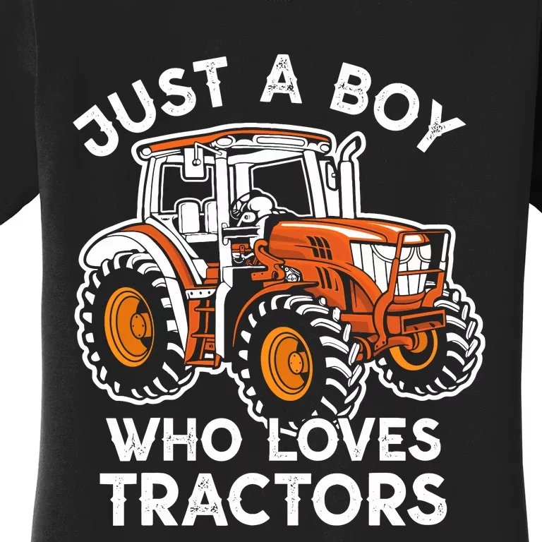 Truck Farm Lifestyle Just A Boy Who Loves Tractors Boy Women's T-Shirt