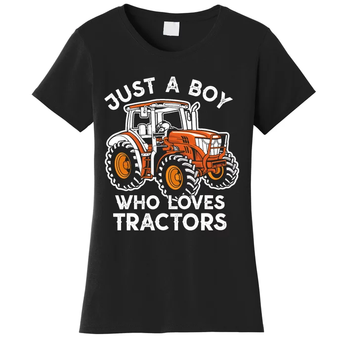 Truck Farm Lifestyle Just A Boy Who Loves Tractors Boy Women's T-Shirt