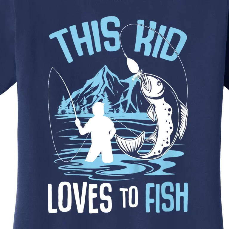 This Fish Loves To Fish Funny Fishing Boy Gifts Women's T-Shirt