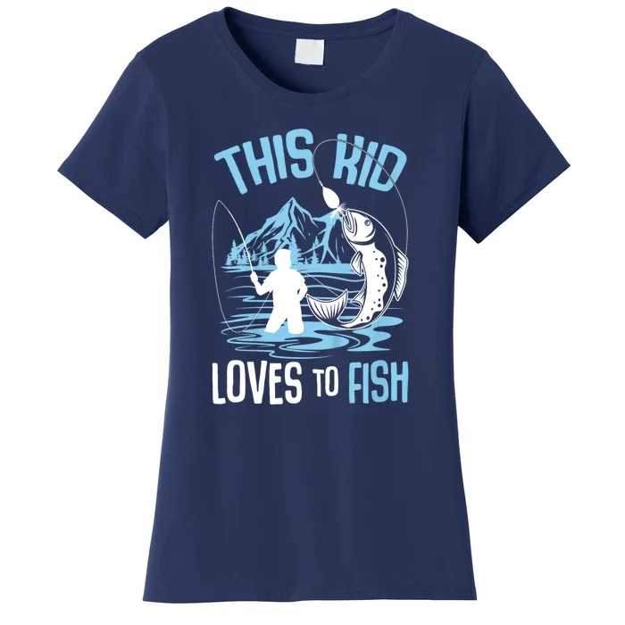 This Fish Loves To Fish Funny Fishing Boy Gifts Women's T-Shirt