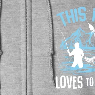 This Fish Loves To Fish Funny Fishing Boy Gifts Full Zip Hoodie