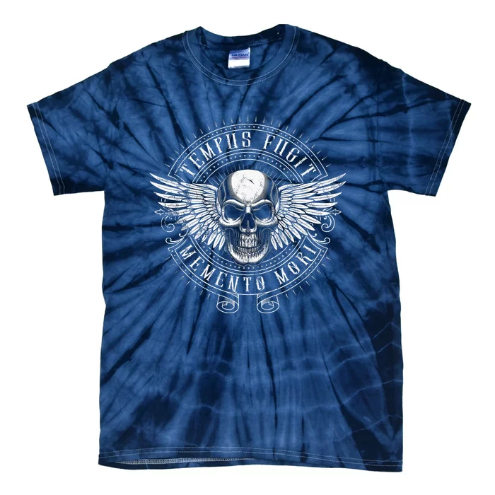 Tempus Fugit Memento Mori Latin Phrase Tie-Dye T-Shirt