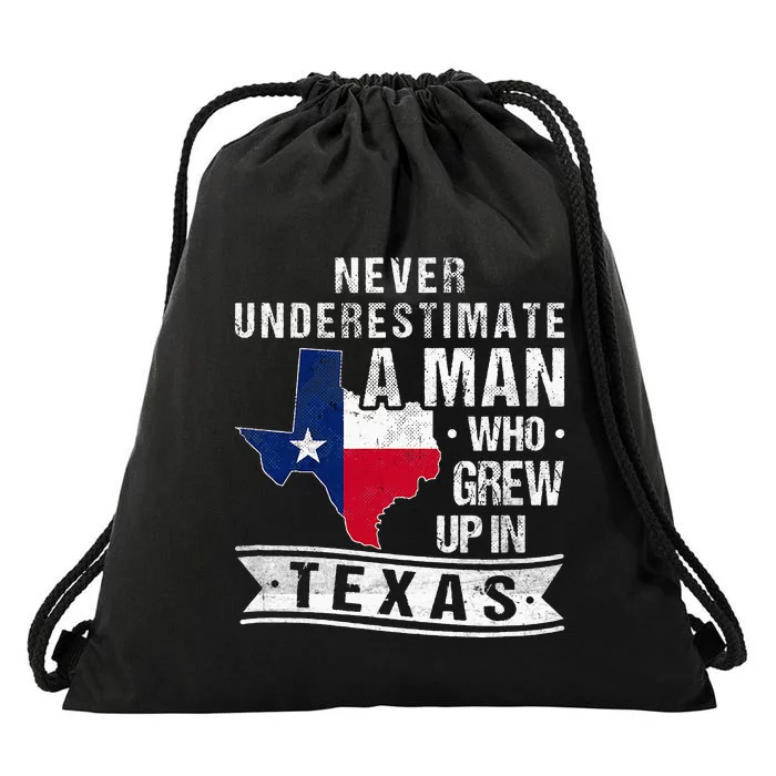 Texas Flag Map Vintage Texas Drawstring Bag