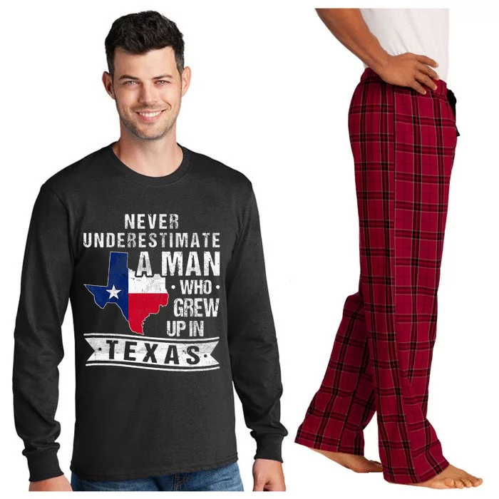 Texas Flag Map Vintage Texas Long Sleeve Pajama Set