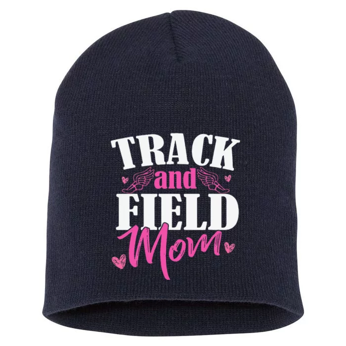 Track & Field Mom Sports Running Proud MotherS Day Short Acrylic Beanie