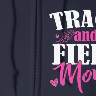 Track & Field Mom Sports Running Proud MotherS Day Full Zip Hoodie