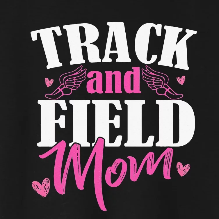 Track & Field Mom Sports Running Proud Mother's Day Women's Crop Top Tee