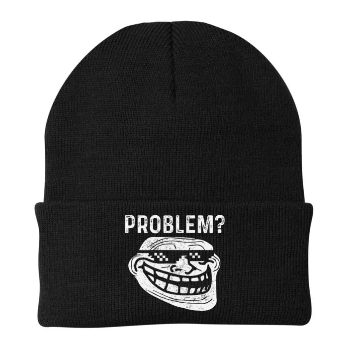 Troll Face Meme Problem Funny Knit Cap Winter Beanie