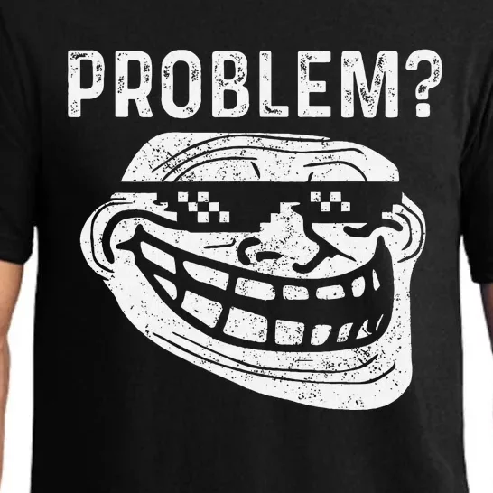 Troll Face Meme Problem Funny Pajama Set