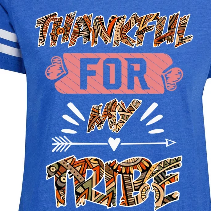 Thankful For My Tribe Teachers Family Matching Gift Enza Ladies Jersey Football T-Shirt