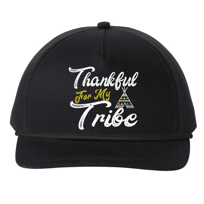 Thankful For My Tribe Thanksgiving Family Matching Outfits Cute Gift Snapback Five-Panel Rope Hat