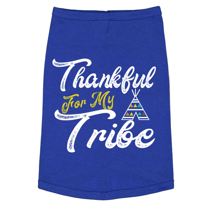 Thankful For My Tribe Thanksgiving Family Matching Outfits Cute Gift Doggie Tank