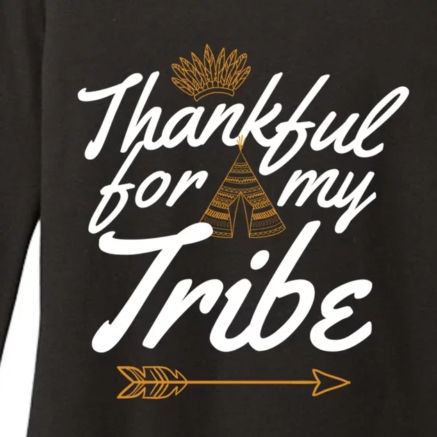 Thankful For My Tribe Thanksgiving Funny Gift For Family Gift Womens CVC Long Sleeve Shirt