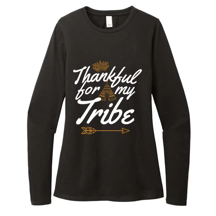 Thankful For My Tribe Thanksgiving Funny Gift For Family Gift Womens CVC Long Sleeve Shirt