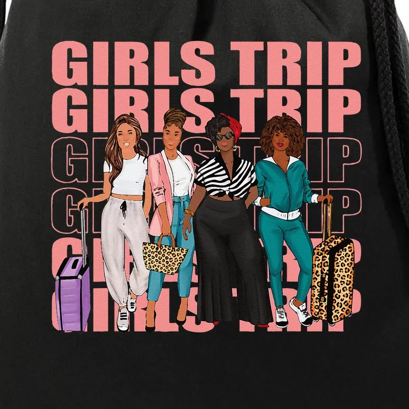 Trip For Melanin Afro Black Vacation Women Drawstring Bag