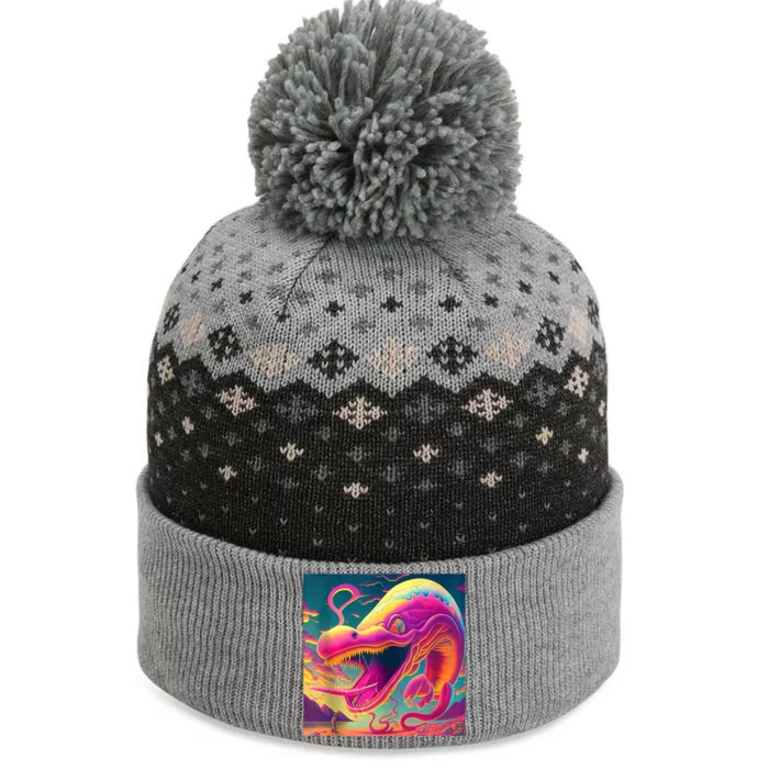 Trippy Fish Monster The Baniff Cuffed Pom Beanie