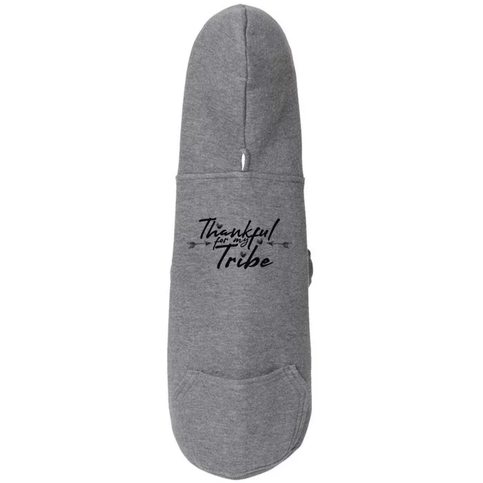 Thankful For My Tribe Thanksgiving Day Gift Doggie 3-End Fleece Hoodie