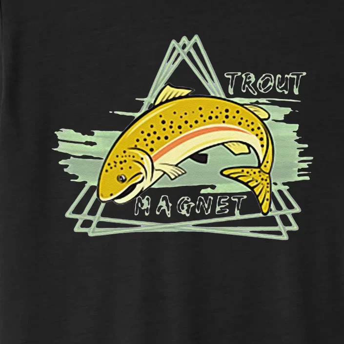 Trout Fishing Magnet Steelhead Rainbow Dad Birthday Gift ChromaSoft Performance T-Shirt