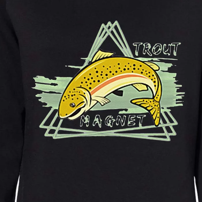 Trout Fishing Magnet Steelhead Rainbow Dad Birthday Gift Womens California Wash Sweatshirt