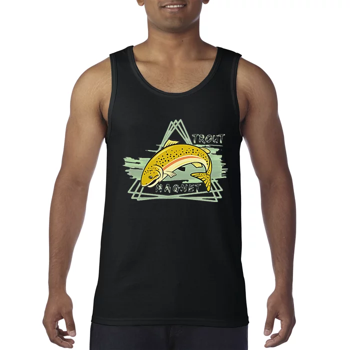 Trout Fishing Magnet Steelhead Rainbow Dad Birthday Gift Tank Top