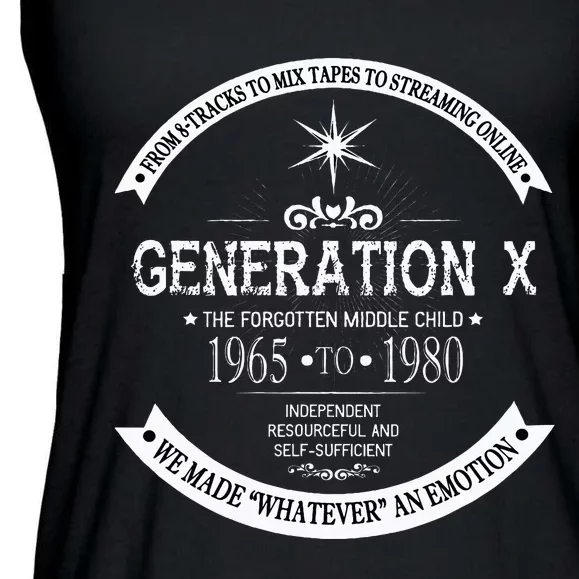 The Forgotten Middle Child Gen X Generation X 60s 70s 80s Ladies Essential Flowy Tank