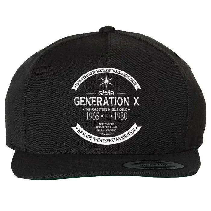 The Forgotten Middle Child Gen X Generation X 60s 70s 80s Wool Snapback Cap