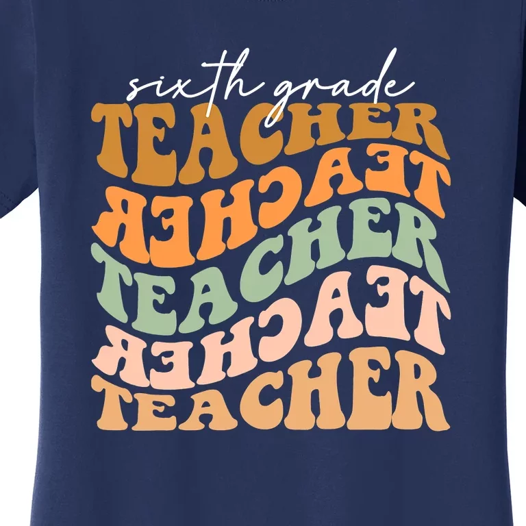 Thankful For My Sixth Grade Turkeys Thanksgiving Teacher Women's T-Shirt